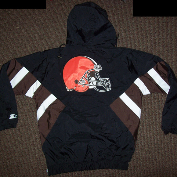 CLEVELAND BROWNS STARTER Half Zip Pull Over Jacket SMALL - Picture 5 of 8